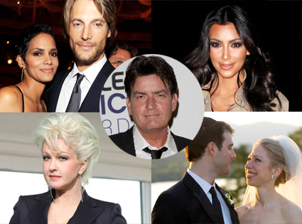 Halle Berry, Gabriel Aubry, Kim Kardashian, Cyndi Lauper, Chelsea Clinton, Charlie Sheen Halle Berry, Gabriel Aubry, Kim Kardashian, Cyndi Lauper, Chelsea Clinton, Charlie Sheen